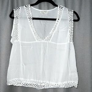 Lara Ethnics Italy White Wide Strap Tank Top from Italy